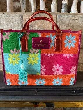 Kurt Geiger Colorblock Floral Tote Bag - Multicolor